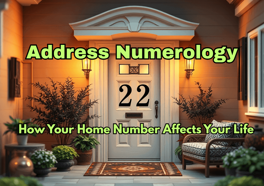 The number 22 on a front door for address numerology.