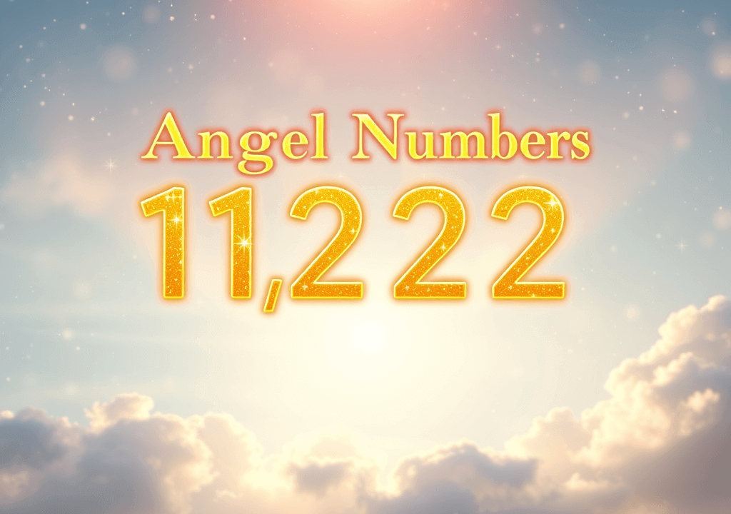The angel numbers 11 and 222 in a cloudy sky.