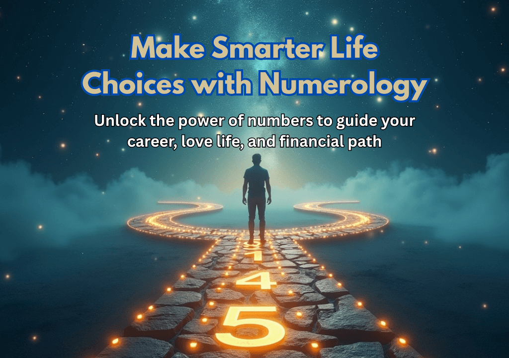 A glowing fork in the road with a person standing on a path.