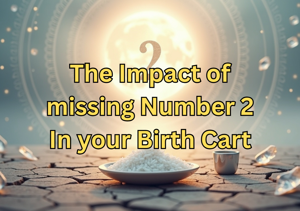 A glowing number 2 floats above a bowl of rice on cracked earth with crystals and a radiant orb behind.