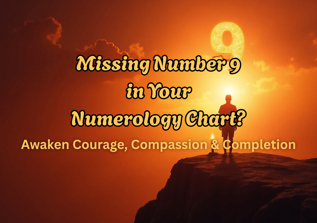 A silhouette stands on a cliff as a glowing number 9 rises in a vivid orange sunset sky.