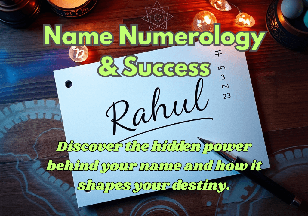 A notepad with the name "Rahul" written on it.